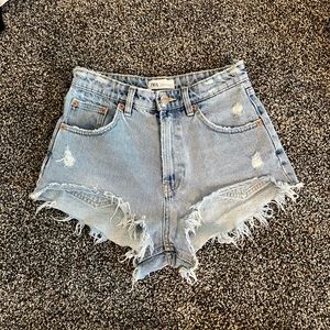 Zara Distressed Jean Shorts